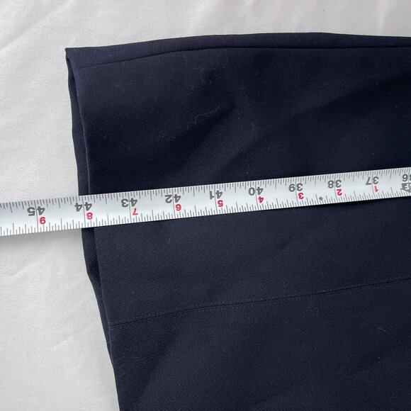 Sanyo NY Long Trench Overcoat Button-Up Minimalist Black Wool Blend Womens M - Picture 12 of 12